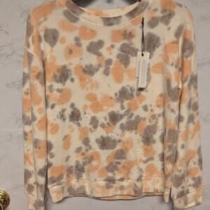 NEW treasure bond tie dye sweatshirt youth size large ( 10-12) gray peach crew